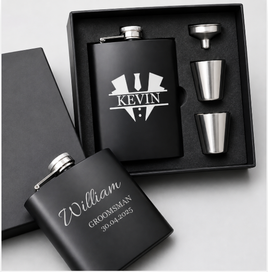 Personalized Hip Flask Gift Set